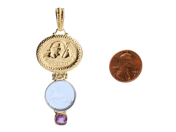 Tagliamonte 18K Gold-Plated Amethyst and Venetian Glass Pendant