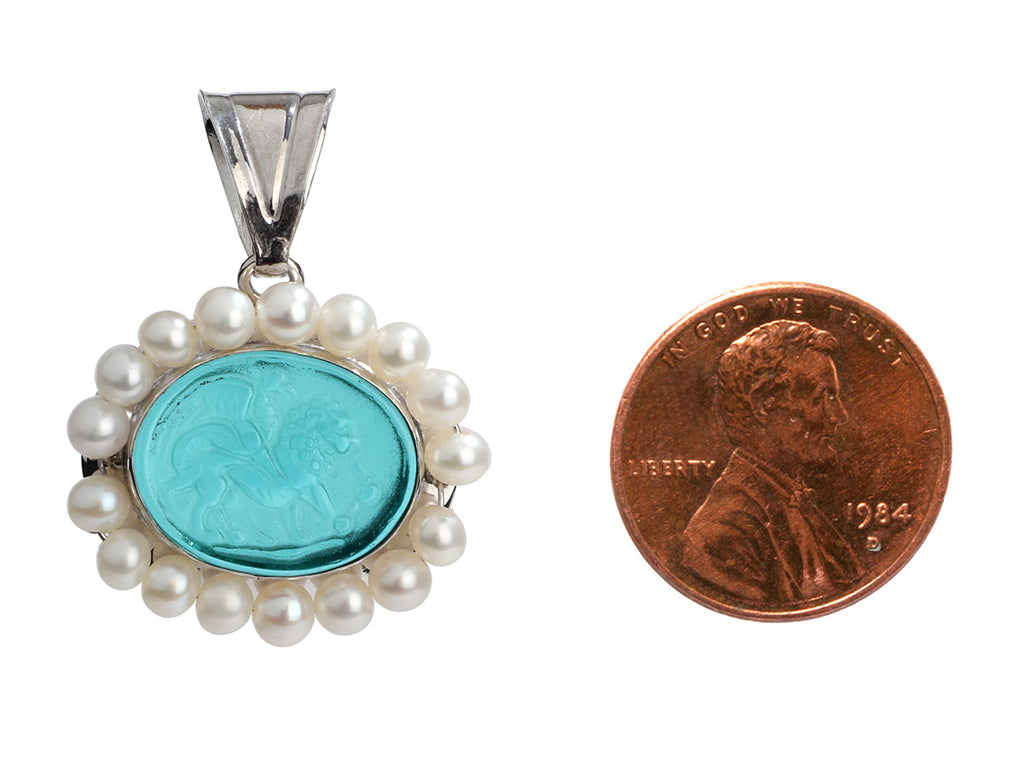 Tagliamonte Two-Tone Blue Topaz Cameo Pendant