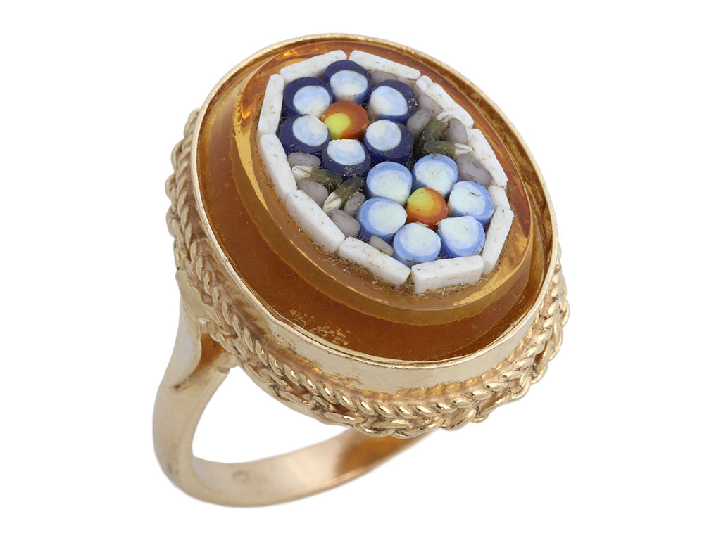 Tagliamonte 18K Yellow Gold-Plated Micromosaic Venetian Glass Ring
