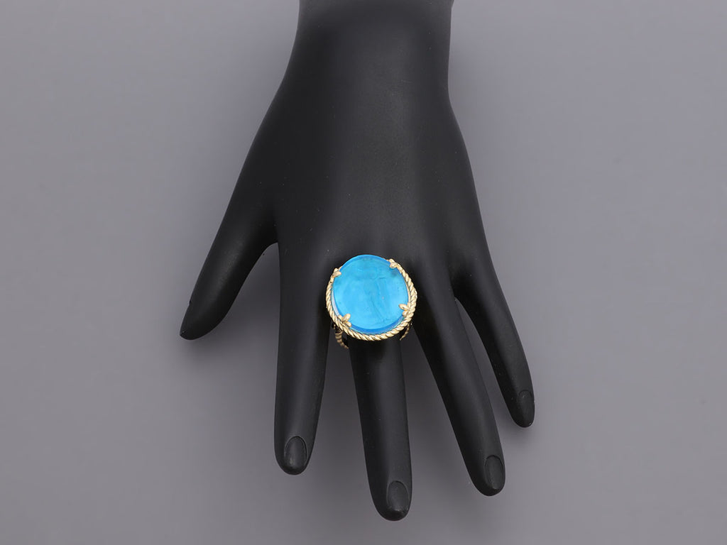 Tagliamonte 18K Gold-Plated Blue Venetian Glass Ring