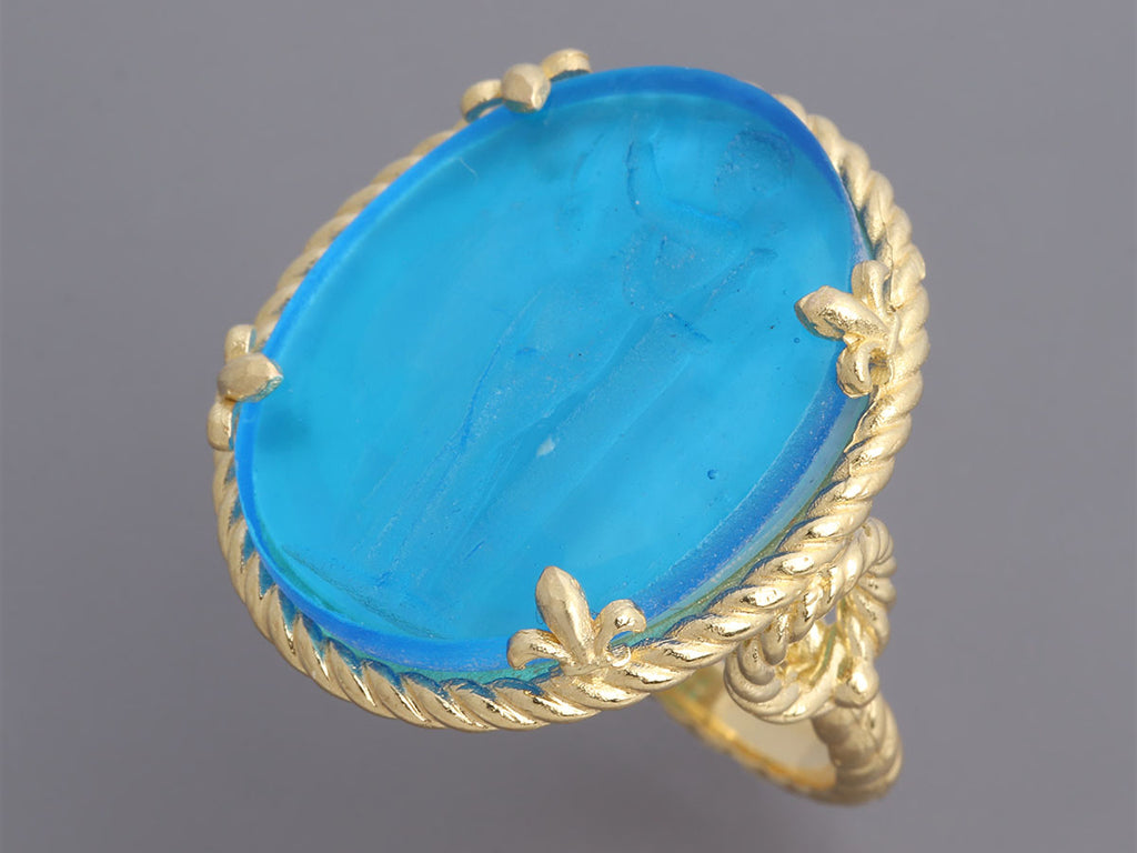 Tagliamonte 18K Gold-Plated Blue Venetian Glass Ring