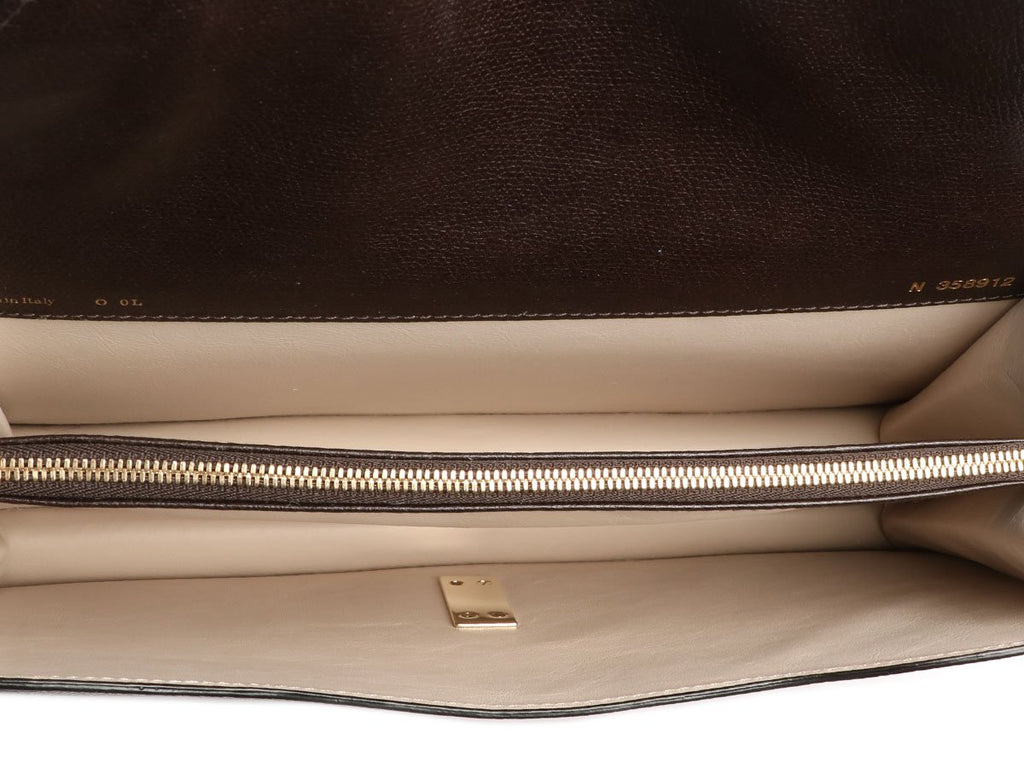 Valextra Dark Brown Iside Clutch