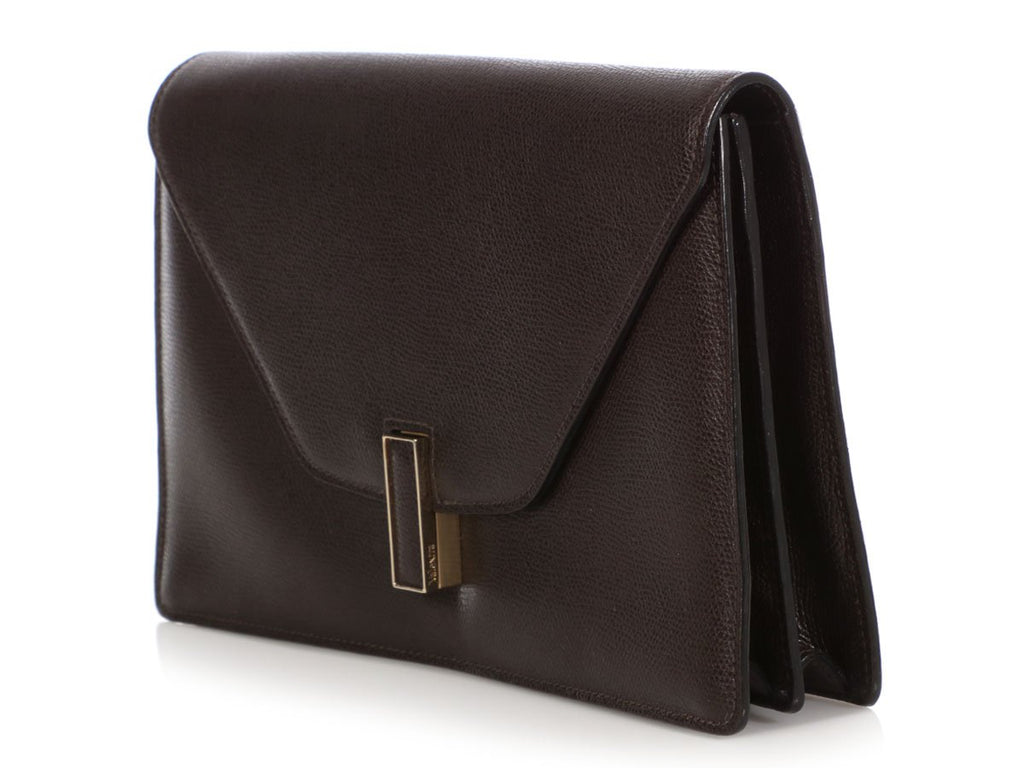 Valextra Dark Brown Iside Clutch