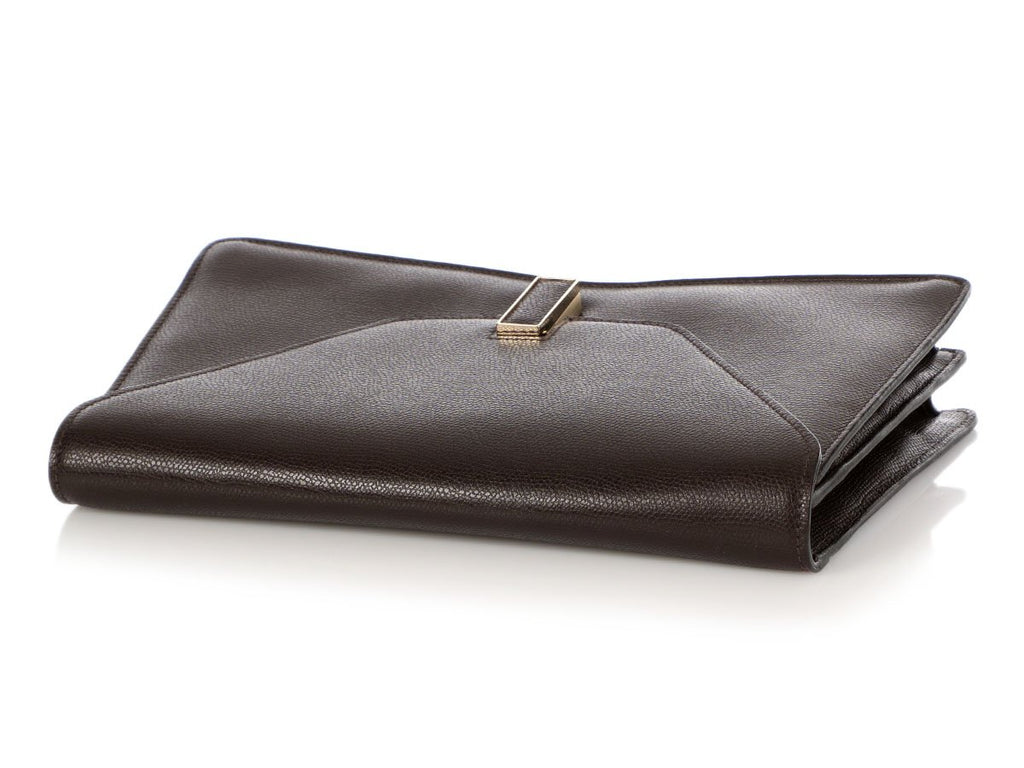 Valextra Dark Brown Iside Clutch