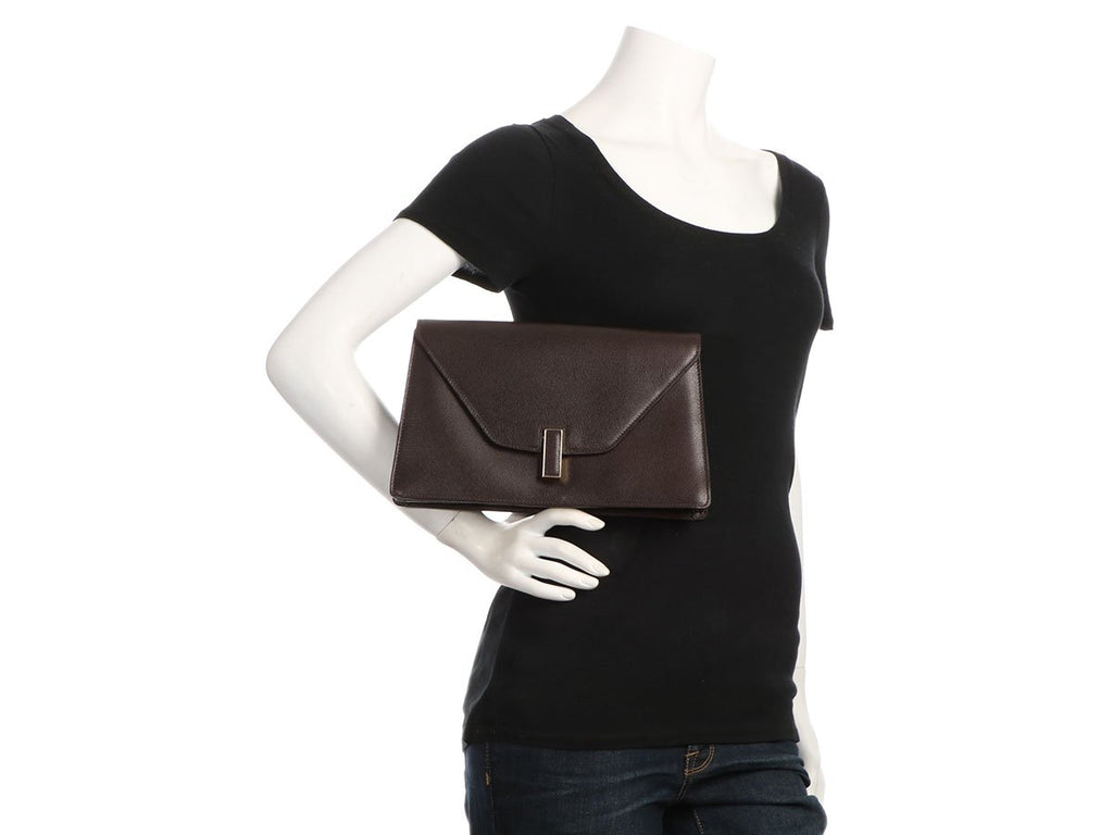 Valextra Dark Brown Iside Clutch