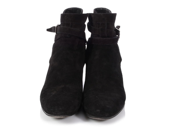 Saint Laurent Black Suede Blake Jodhpur Ankle Boots