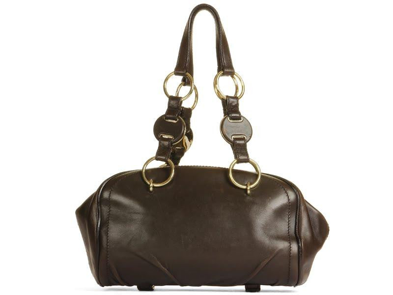 YSL Small Brown Ring Handle Bag