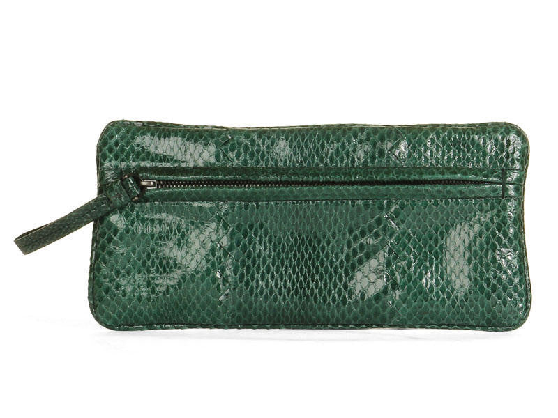 Bottega Veneta Green Lizard Zip Pouch