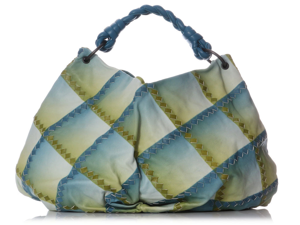 Bottega Veneta Blue and Green Maxi Milk Hobo