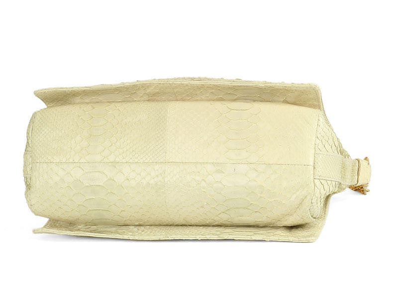 Bottega Veneta Cream Python Shoulder Bag