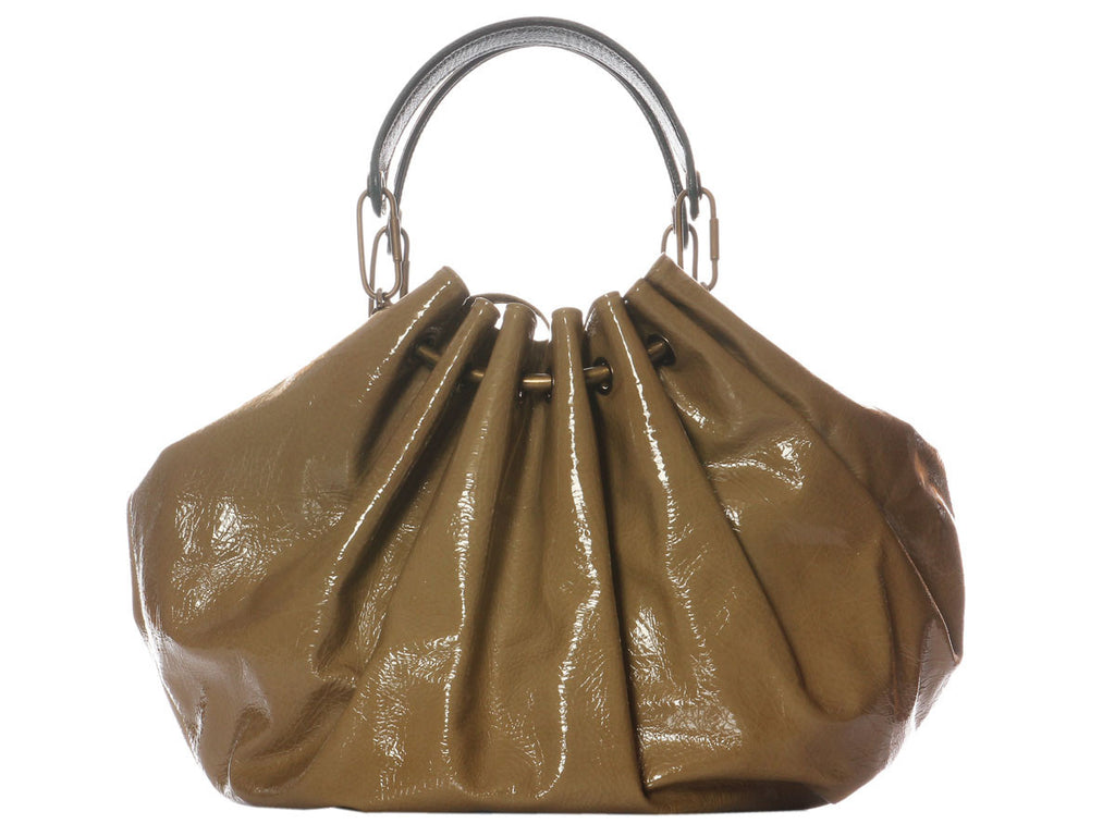 Lanvin Taupe Patent Sac Polisson PM