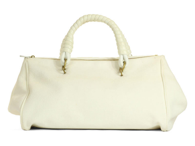 Bottega Veneta White Fabric Duffel