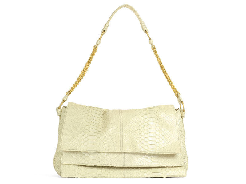 Bottega Veneta Cream Python Shoulder Bag