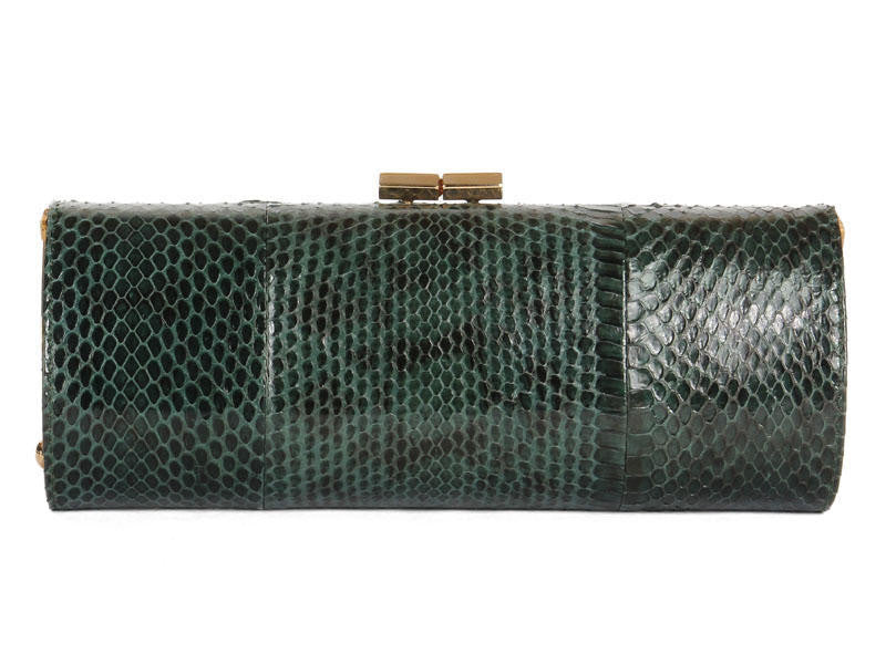 Jimmy Choo Green Python Clutch