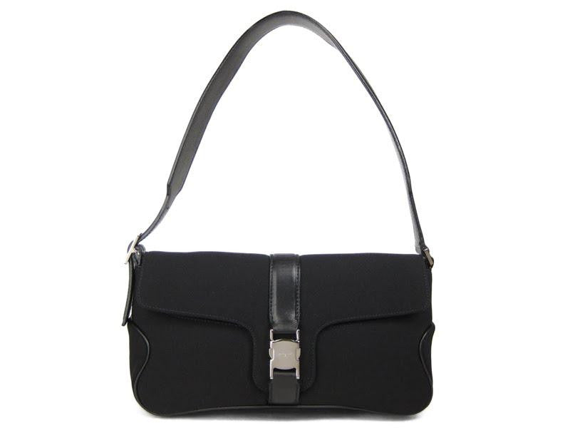 Ferragamo Black Neoprene Shoulder Bag