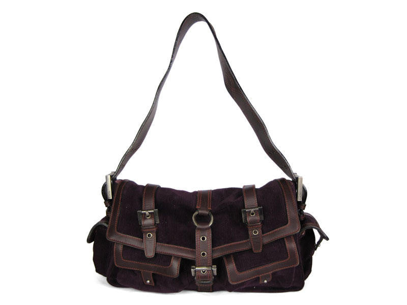 Luella Purple Corduroy Anouk Bag