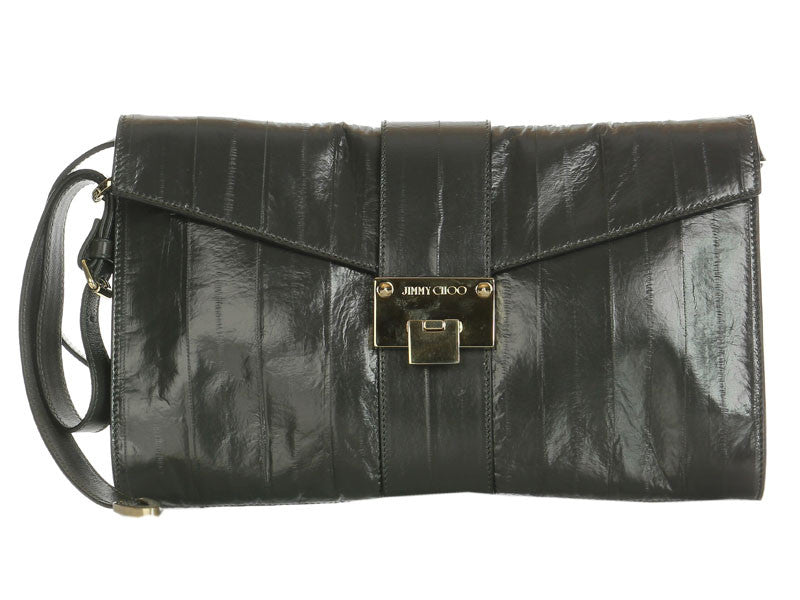 Jimmy Choo Dark Gray Eel Rivera Clutch