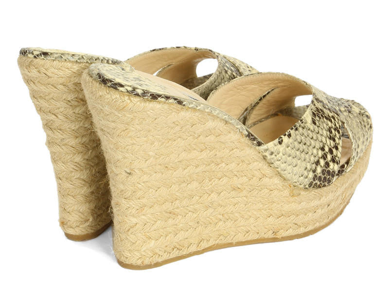 Jimmy Choo Snake and Raffia Espadrilles