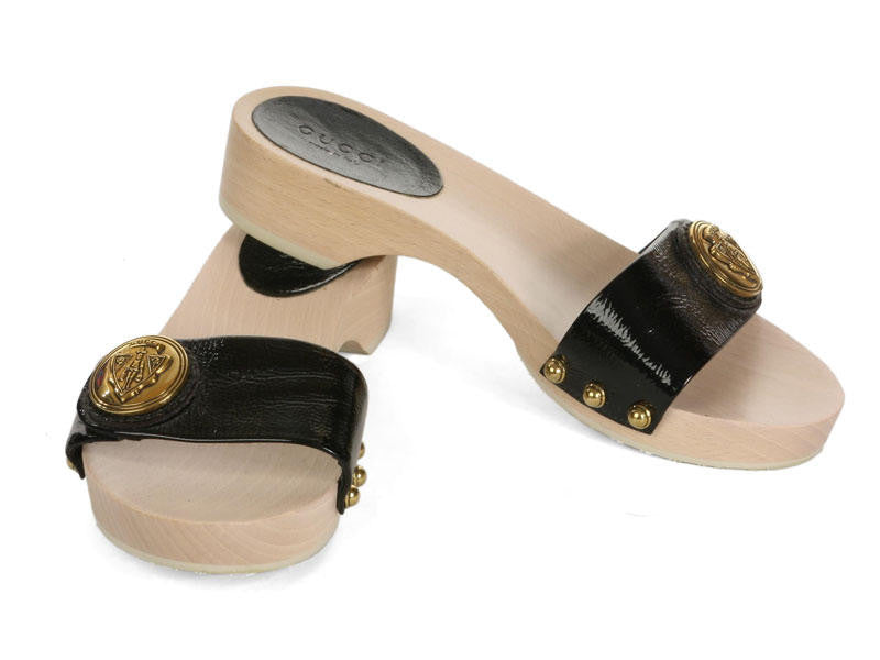 Gucci Black Patent Sandals