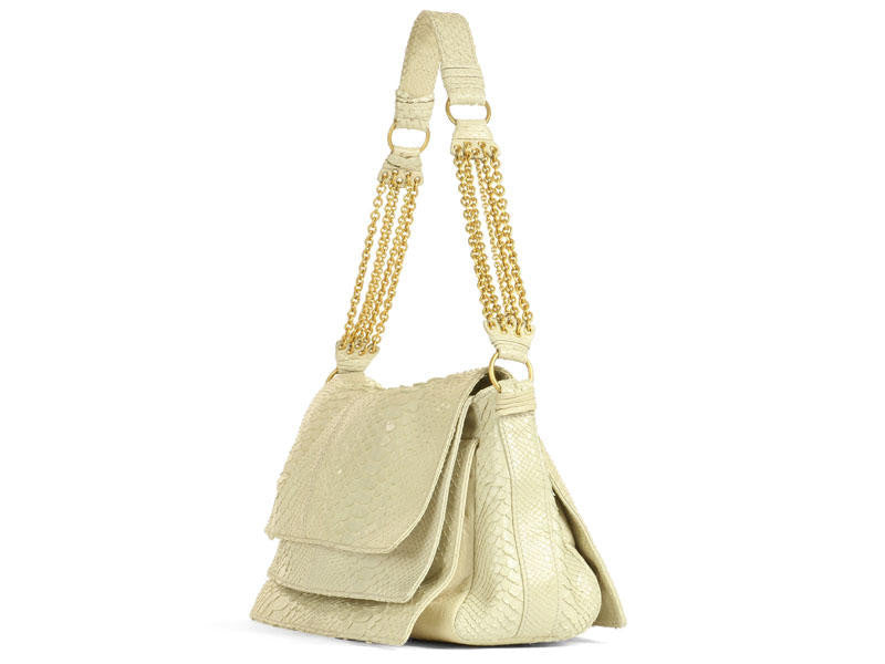 Bottega Veneta Cream Python Shoulder Bag