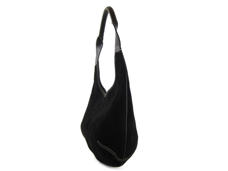 Ferragamo Black Suede Hobo