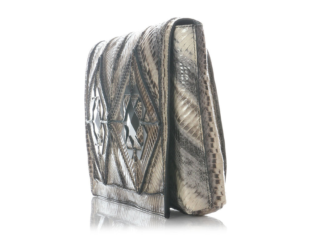 Ferragamo Large Natural Snake Clutch