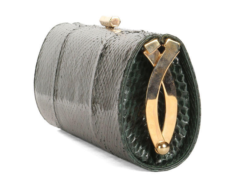 Jimmy Choo Green Python Clutch