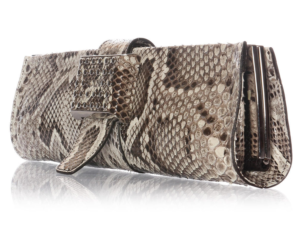 Tod's Natural Python Clutch