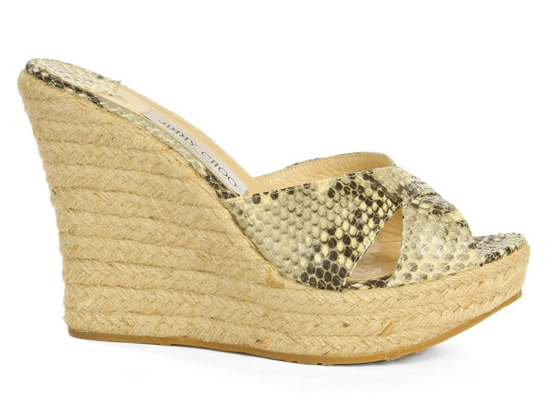 Jimmy Choo Snake and Raffia Espadrilles