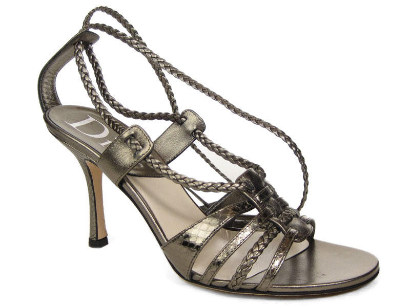 Christian Dior Pewter Diorantik Sandals